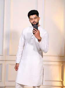 Koshin Men Paisley, Embroidered Straight Kurta