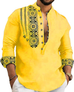 DEELMO Men Printed Straight Kurta