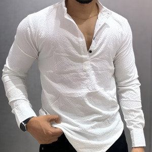 SHOOLIN Men Self Design Straight Kurta