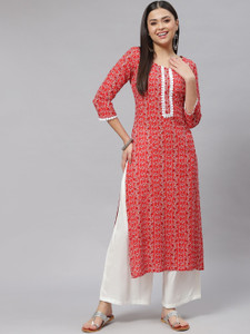 mokshi Women Floral Print Straight Kurta