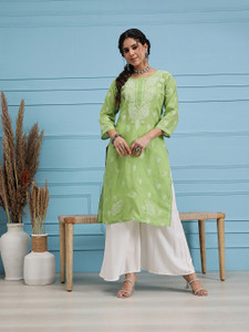 ADA Women Embroidered Straight Kurta