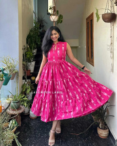 Laxmi Fab Tex Women Ikat, Printed Gown Kurta