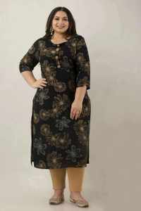 F P Collection Women Floral Print Straight Kurta