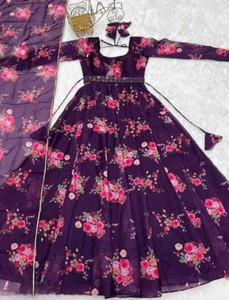 mitvafashion Women Floral Print Anarkali Kurta