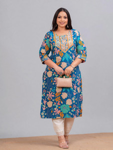 LABULY Women Embroidered Straight Kurta