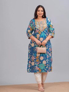 LABULY Women Embroidered Straight Kurta