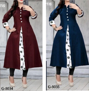 Ladylaz Women Self Design Straight Kurta