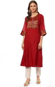 बिबा महिलाओं के लिए बुना हुआ डिज़ाइन स्ट्रेट कुर्ता