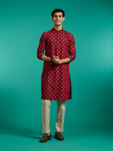 DIWAS by Manyavar Men Geometric Print Straight Kurta