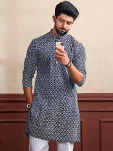 MANIMANN Men Printed A-line Kurta