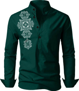 Kavyangle Creation Men Printed Straight Kurta