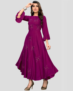VBUYZ Women Solid Flared Kurta