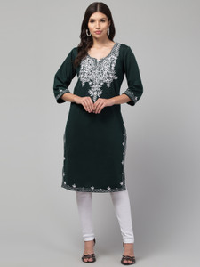 Trend Level Women Embroidered Straight Kurta