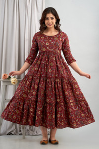 Silakiva Women Floral Print Anarkali Kurta