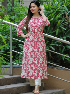 Gulmehendi Women Printed Straight Kurta