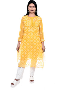 Randeep Clothing Women Chikan Embroidery A-line Kurta