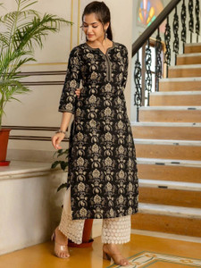 FABZARI Women Printed Straight Kurta