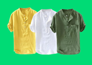 ZAKOD Men Solid Straight Kurta