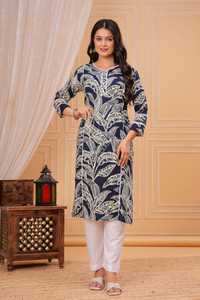 Deepyog Women Floral Print Straight Kurta