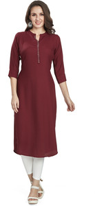 Nioni Women Solid Straight Kurta