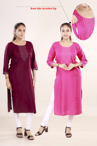 MAHEE TRENDZ Women Solid, Self Design Straight Kurta