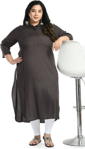 AnjuShree Choice Women Solid Straight Kurta