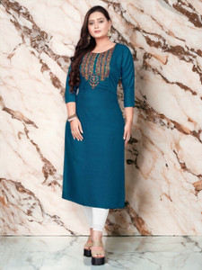 siya silk studio Women Embroidered Straight Kurta