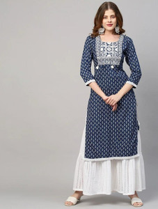 SHREE BDREE Women Embroidered Straight Kurta