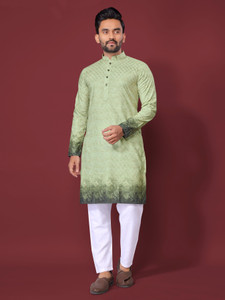 Krishiv Fashion Men Printed Straight Kurta