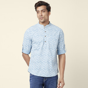 Indus Route by Pantaloons Men Printed Straight Kurta