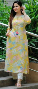 kc fashion Women Floral Print Straight Kurta