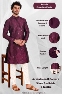 Koshin Men Embroidered Straight Kurta