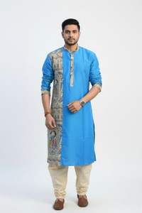 GOURI COLLECTIONS Men Printed Straight Kurta
