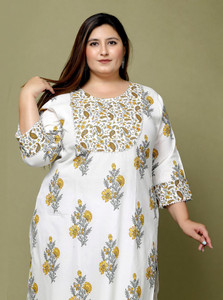 GYAPTI Women Printed, Floral Print Straight Kurta