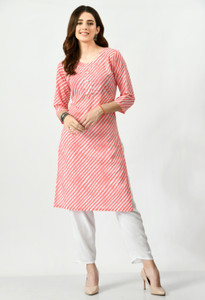 24Hour Fashion Women Leheriya Straight Kurta