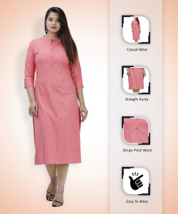 Glowworld Women Striped Straight Kurta