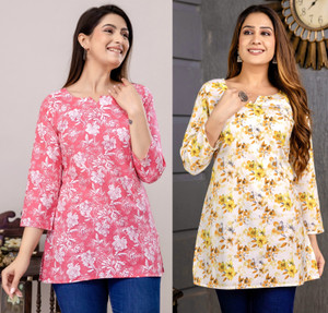 WULAMIA Women Floral Print A-line Kurta