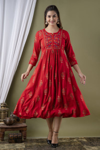 DIPANI Women Printed, Embroidered Anarkali Kurta