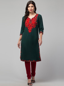 Trend Level Women Embroidered Straight Kurta