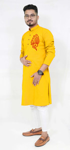 Rainbow Cloths Men Printed Straight Kurta