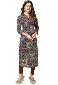 Rajnandini Women Printed, Geometric Print Straight Kurta