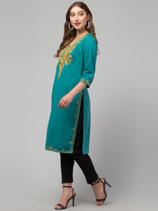 DIAMOND RUBY Women Embroidered A-line Kurta