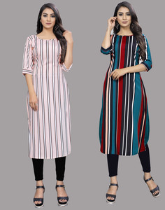 Modli 20 Fashion Women Striped Straight Kurta