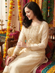 HOUSE OF SETHIA Women Embroidered Straight Kurta