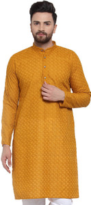 Jompers Men Embroidered Straight Kurta