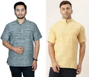 isdfabric Men Self Design Straight Kurta