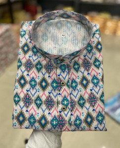 FOXDX Men Printed Straight Kurta