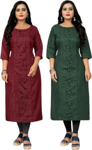 Ladylaz Women Embroidered A-line Kurta