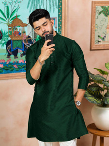 Koshin Men Block Print Straight Kurta