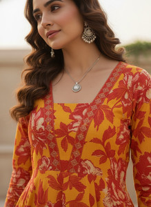 Sa Rasa Women Floral Print Ethnic Dress Kurta